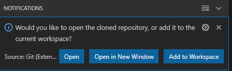 Open cloned repository